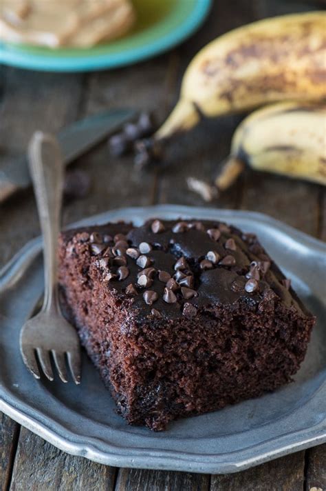 This healthy chocolate cake is refined sugar free and can be made gluten free. Healthier Chocolate Cake | The First Year