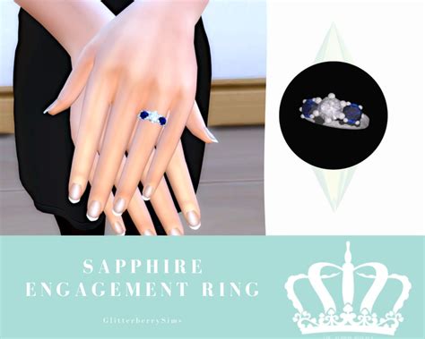 Sapphire Engagement Ring Patreon Sims 4 Piercings Sims 4