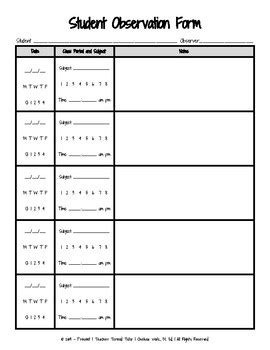 Allowing someone to observe your practice can be daunting for any. Student Observation Form | Student, Classroom, Teaching