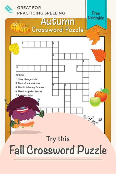This Colorful Fall Crossword Puzzle Is A Fun Way To
