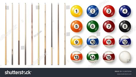 Colorful Billiard Balls Numbers Various Pool Stock Vector Royalty Free