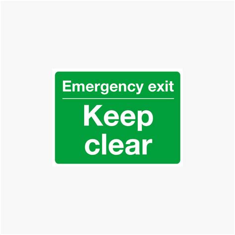 Aluminium 450x600mm Emergency Exit Keep Clear Wall Fitting Signs