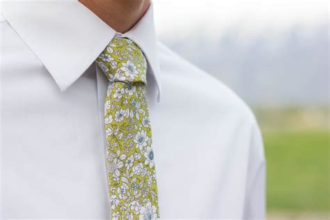 Vibrant Green Floral Tie Floral Tie Floral Solid Color Ties