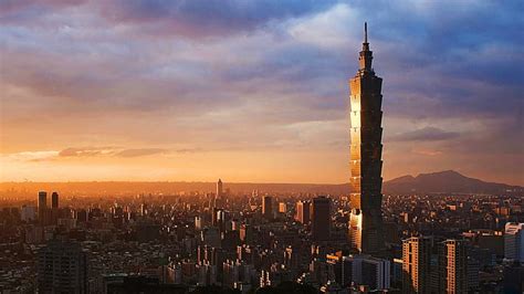 Hd Wallpaper Minimal Taipei Skyline Architecture City Built