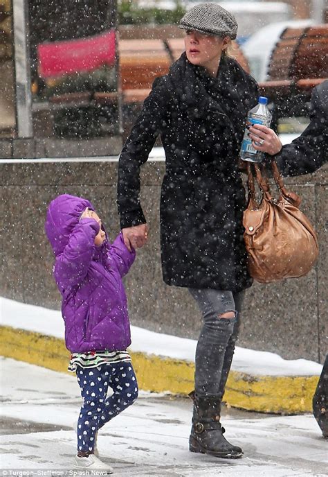 Christina Applegate Grips Daughters Hand As They Brave New York Snow