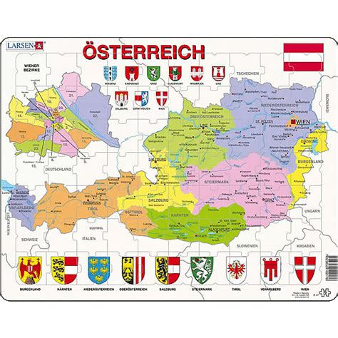 Weltklima, weltkarte karte, karte der welt karte. Rahmen-Puzzle, 70 Teile, 36x28 cm, Karte Österreich ...