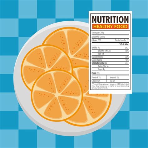 Premium Vector Orange With Nutrition Facts Vector Illustration Design
