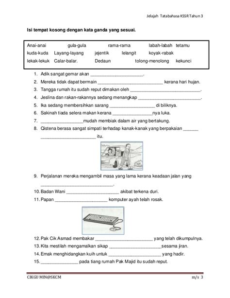 Tolak dan tambah dalam bentuk lazim (latihan cuti sekolah via cikgujoesekolahasli.blogspot.com. Latihan tatabahasa kssr tahun 3 kata sendi nama