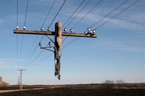 Electric Pole Hanging After A Wild Fire X Post Rpics Photorator