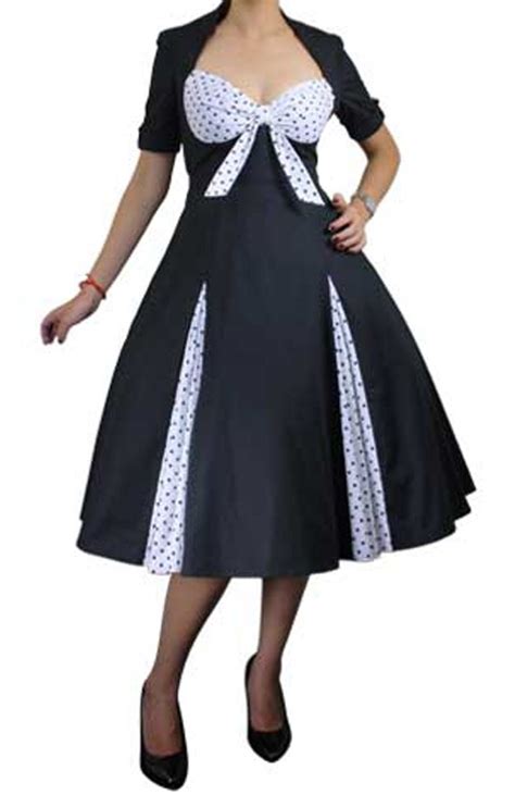 Rockabilly Pinup Retro 50s Polka Dot Swing Dress Dance Vintage Black 60s Party Ebay