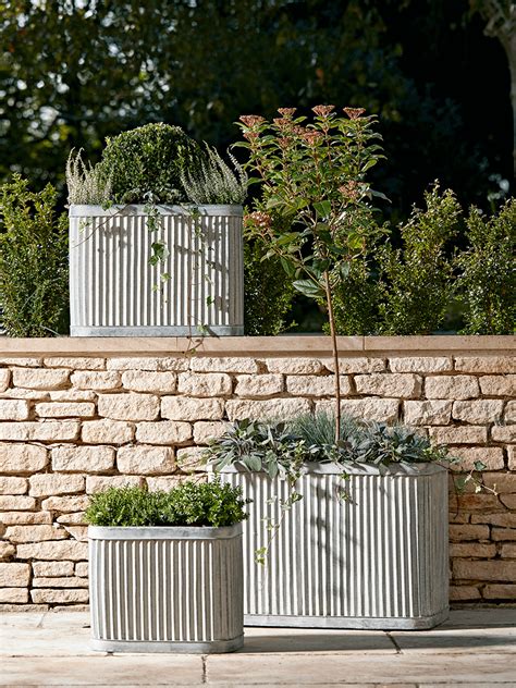 Three Fluted Zinc Planters Zinc Planters Garden Troughs Large