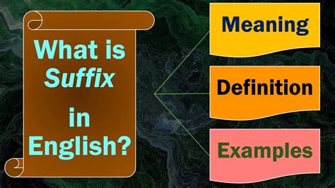 Suffix Meaning Definition And Examples Youtube