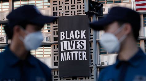 Black Lives Matter Banner Displayed At Seouls Us Embassy