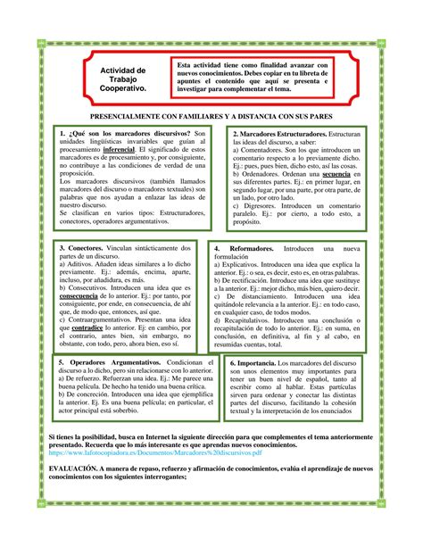 Solution Los Marcadores Discursivos Concepto Caracter Sticas Y Clasificaci N Studypool