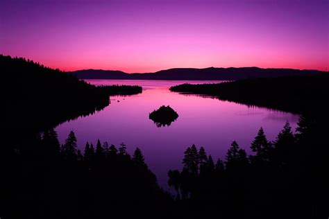 Hd Wallpaper Purple Sky Photography Landscape Lake Mountains