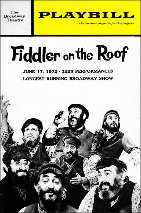 Fiddler On The Roof Broadway Imperial Theatre 1964 Playbill