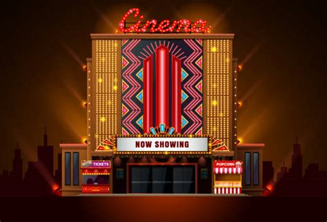 Movie Theatre Entrance Illustrations Royalty Free Vector Graphics