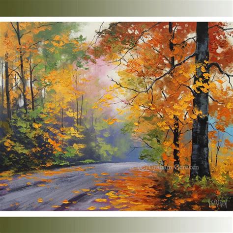 Autumn Painting Tree Oil Paintings Tree Landscapes Fall Scenes Etsy