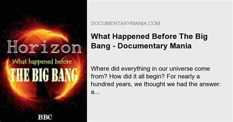What Happened Before The Big Bang Watch Free Online