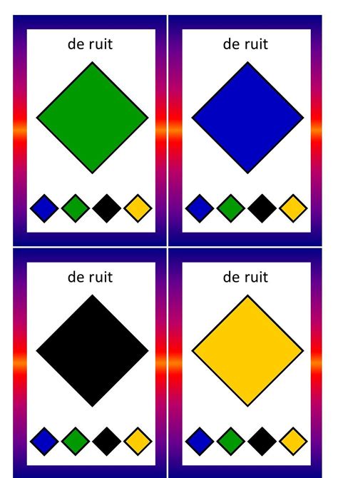 vormen en kleuren 4 pie chart playing cards diagram dimensional shapes colors playing card