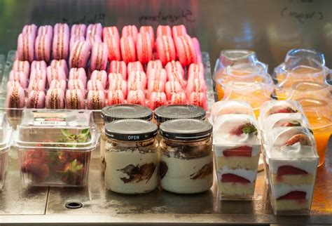 French Pastries On Display A Confectionery Shop Stock Photo Image Of