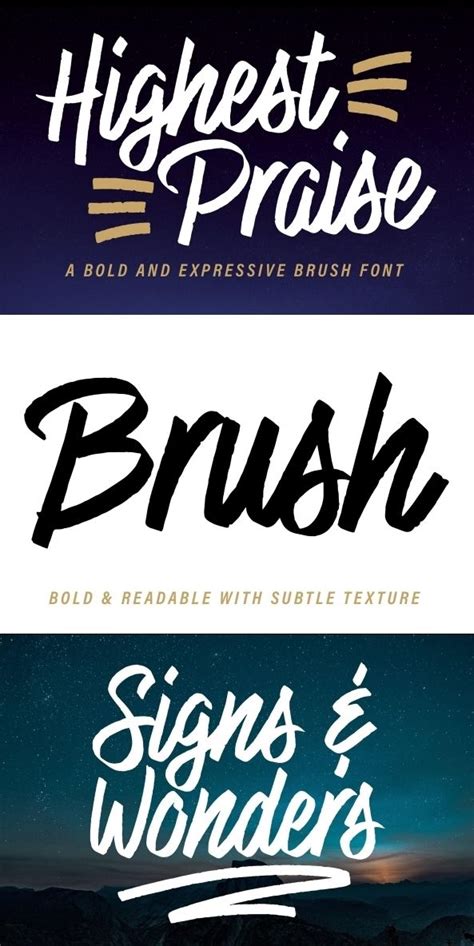 Highest Praise Is A Bold And Expressive Brush Script Font It Has