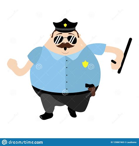 Isolated Cute Police Cartoon Character Stock Vector Illustration Of