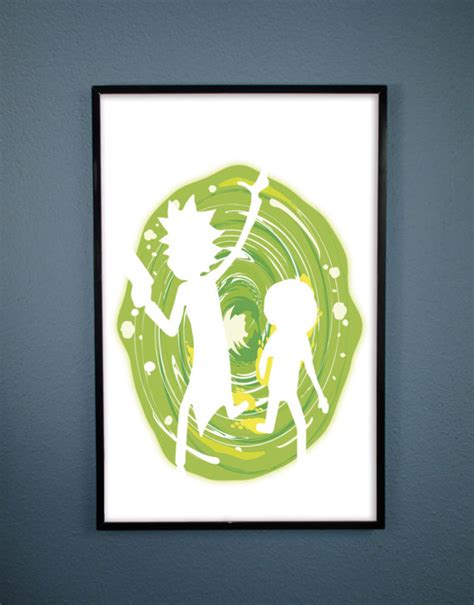 Rick And Morty Portal Poster By Posterslinger On Etsy Rick And Morty