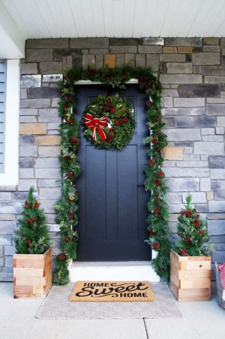 How To Hang Outdoor Christmas Garland Around The Front Door Just A