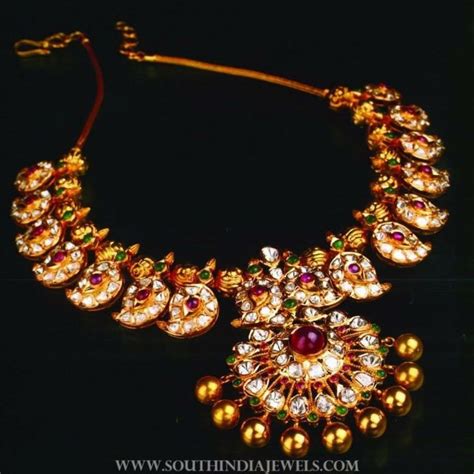 Gold Antique Mango Necklace From Manjula Jewels South India Jewels