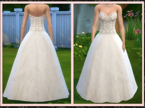 Strapless Wedding Gown At 5cats Sims 4 Updates