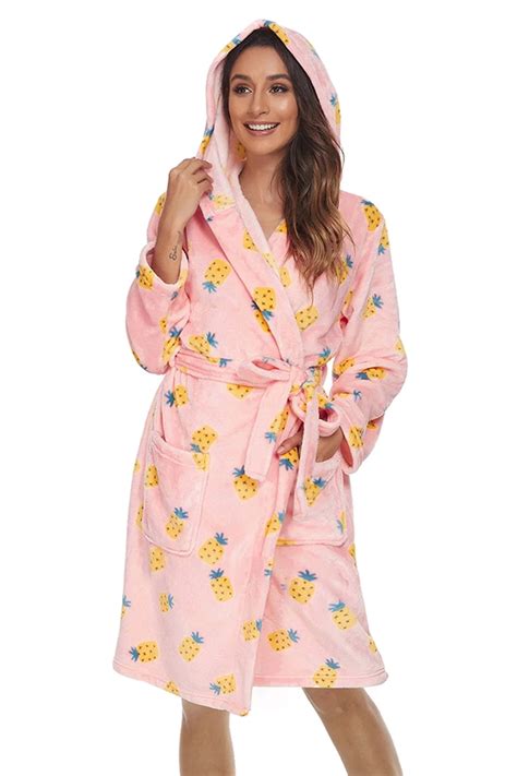 U Skiin Womens Hooded Plush Robe Short Womens Fleece Robes With Hood