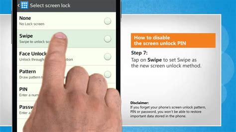 How to disable the screen unlock PIN on LG L9 