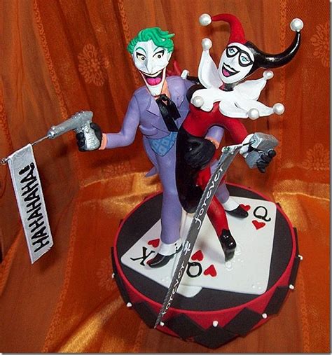 Mad Love Joker And Harley Quinn Wedding Cake Topper Between The