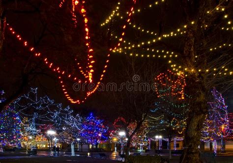 Santa Fe Plaza Christmas Lights Stock Image Image Of Celebration