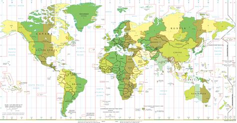 World Time Zone Map Large Scale