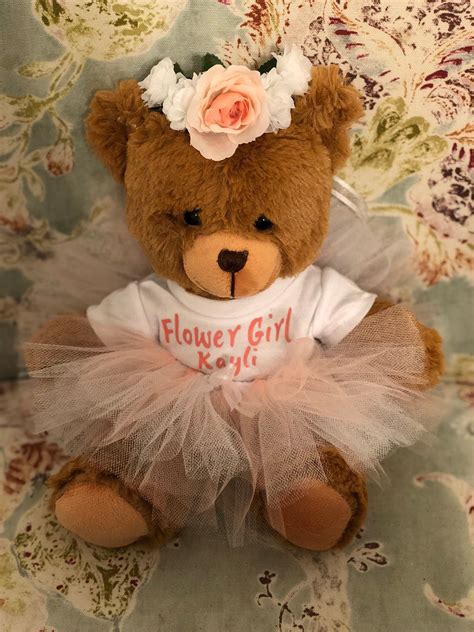 Now you can shop for it and enjoy a good deal on aliexpress! Flower Girl Personalized Brown Teddy Bear Flower Girl Gift ...
