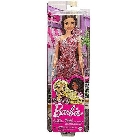 Mattel Doll Barbie Brunette Wearing Shimmery Pink Dress T7580grb33