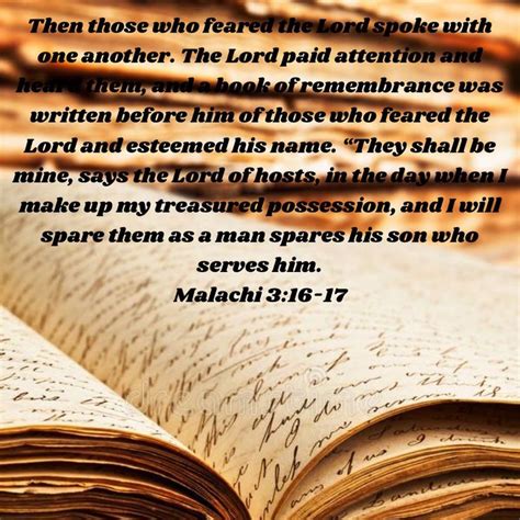Malachi 316 17 Then Those Who Feared The Lord Spoke With One Another