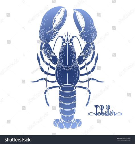 Adding depth and highlights step 4: Graphic Vector Lobster Drawn In Line Art Style. Sea And ...