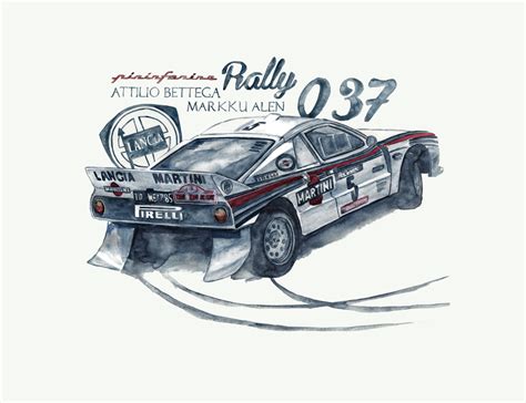 Lancia 037 Rally Auto Racing Art Rally Old School Cars