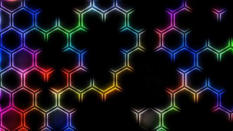 Hd Wallpaper Abstract Pattern Black Colorful Colors Hexagon