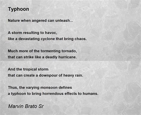 Typhoon Typhoon Poem By Marvin Brato Sr