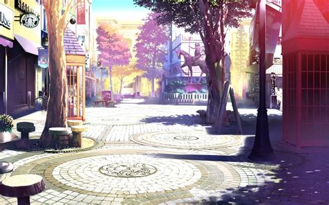 Anime 1920x1200 Drawing Artwork Landscape City Architecture Town Square
