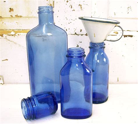 Cobalt Blue Glass Medicine Bottles Perfect Vintage Displ Flickr