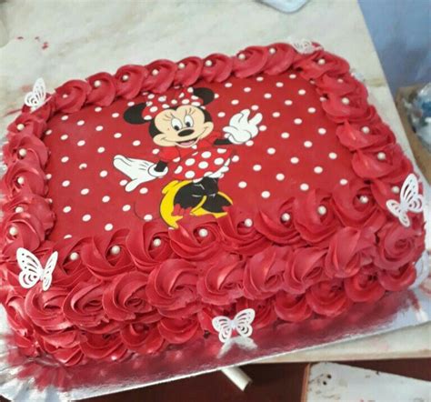 Bolo Minnie Vermelho Tortas De Cumpleaños Para Niñas Pastel De