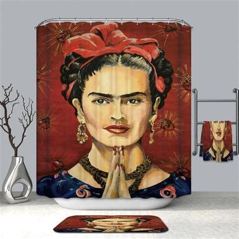 Frida Kahlo Shower Curtain Bathroom Shower Curtains Patterned Shower Curtain Hispanic Art