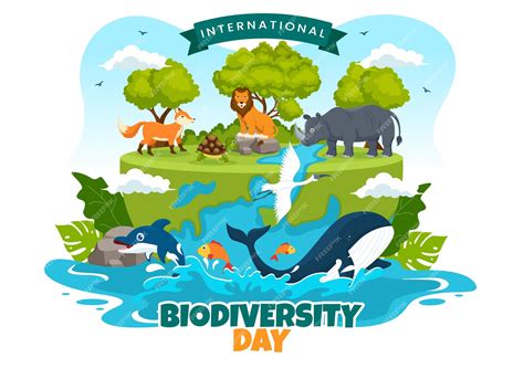 Día Mundial De La Biodiversidad El 22 De Mayo Ilustración Con