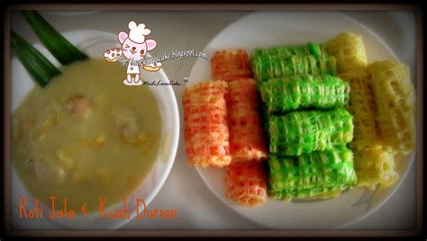 Roti jala merupakan sejenis hidangan berbentuk jala dan dijamah dengan kuah. Norli Loves Cake : .: Roti Jala & Kuah Durian