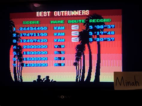 Outrun Sega Master System High Score By Minah